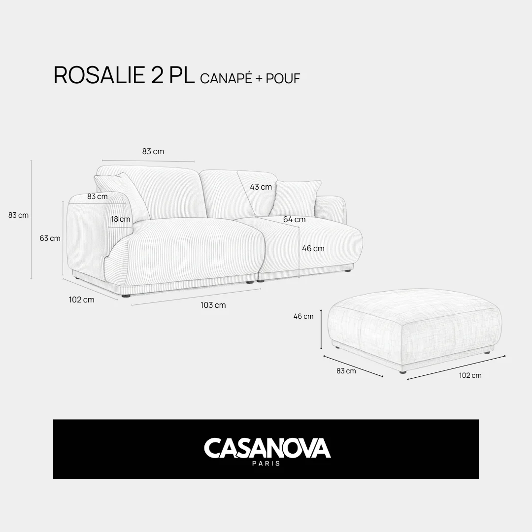 DUO ROSALIE 2 PL - Tissu sauvage - Image 9