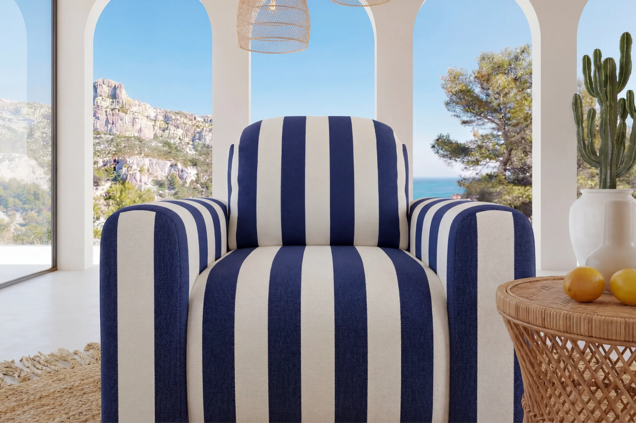 ELVIS Fauteuil - Tissu rayé - Image 12