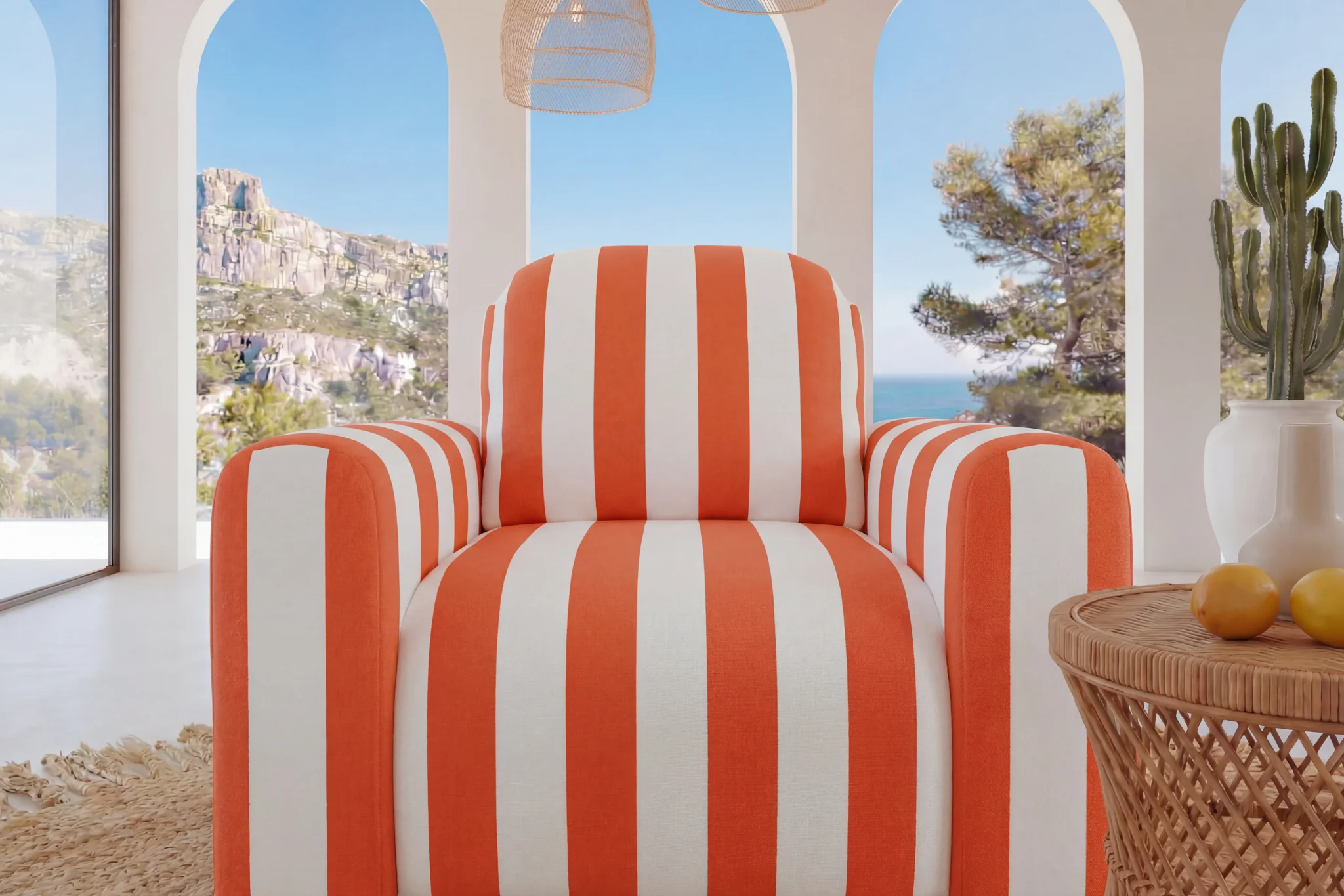 ELVIS Fauteuil - Tissu rayé - Image 20