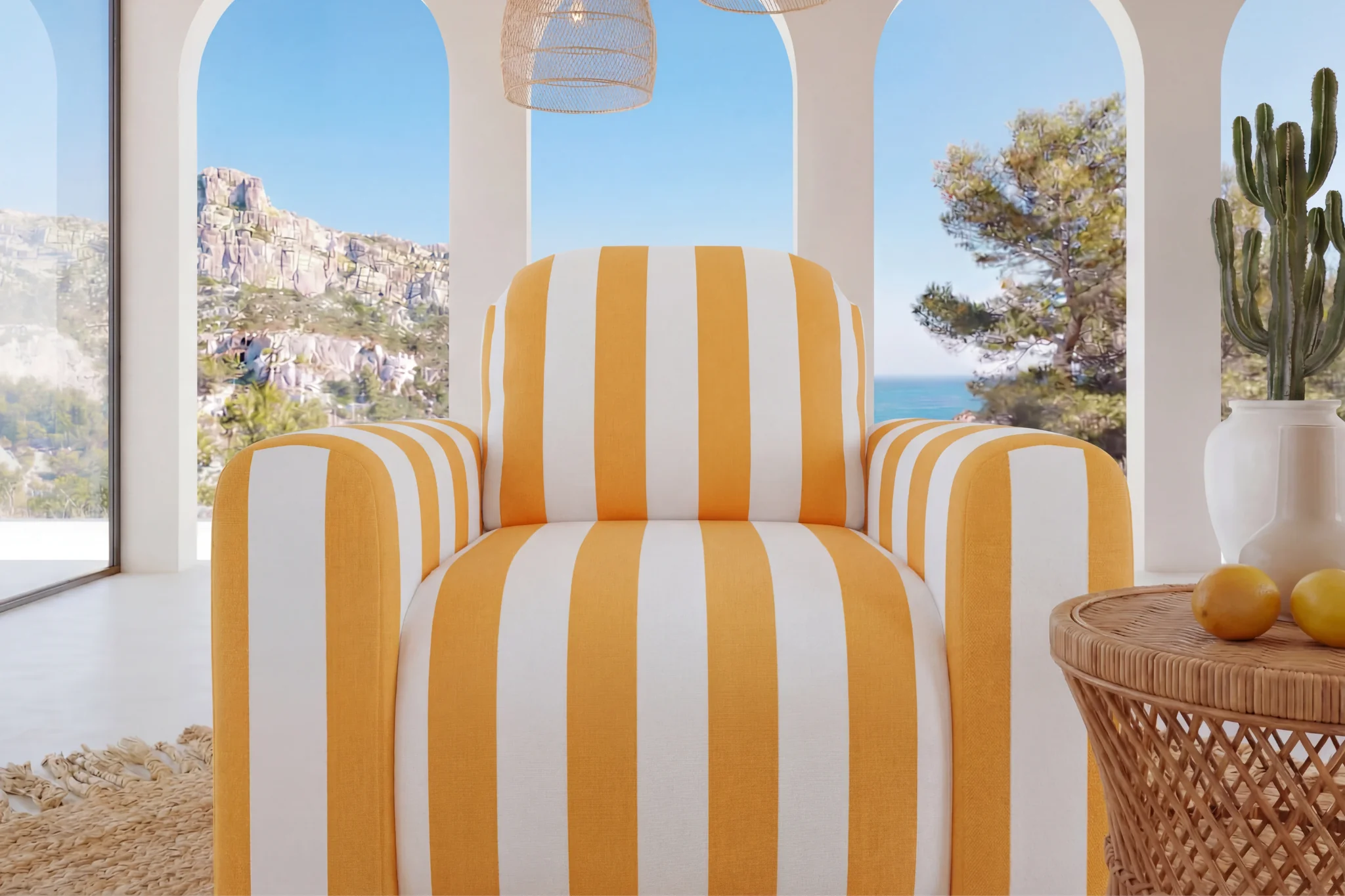 ELVIS Fauteuil - Tissu rayé - Image 28