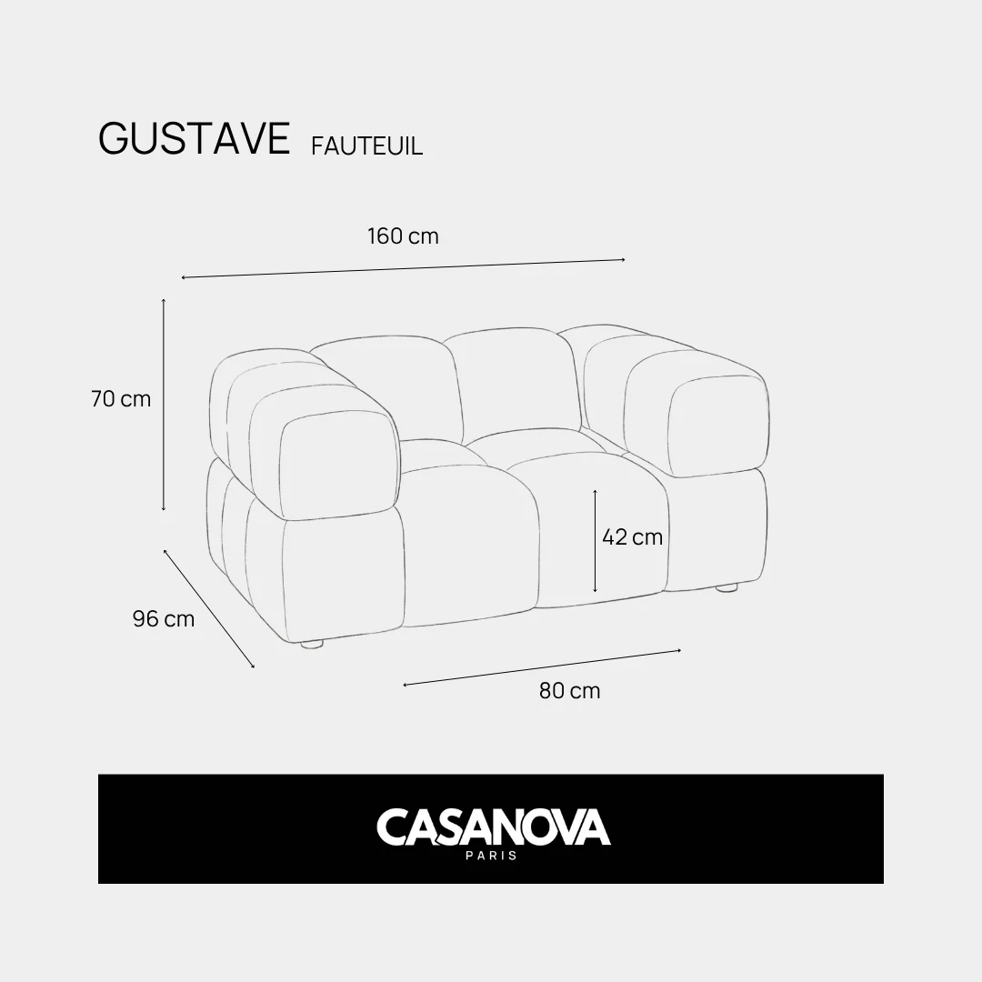 GUSTAVE Fauteuil - Tissu velours - Image 7