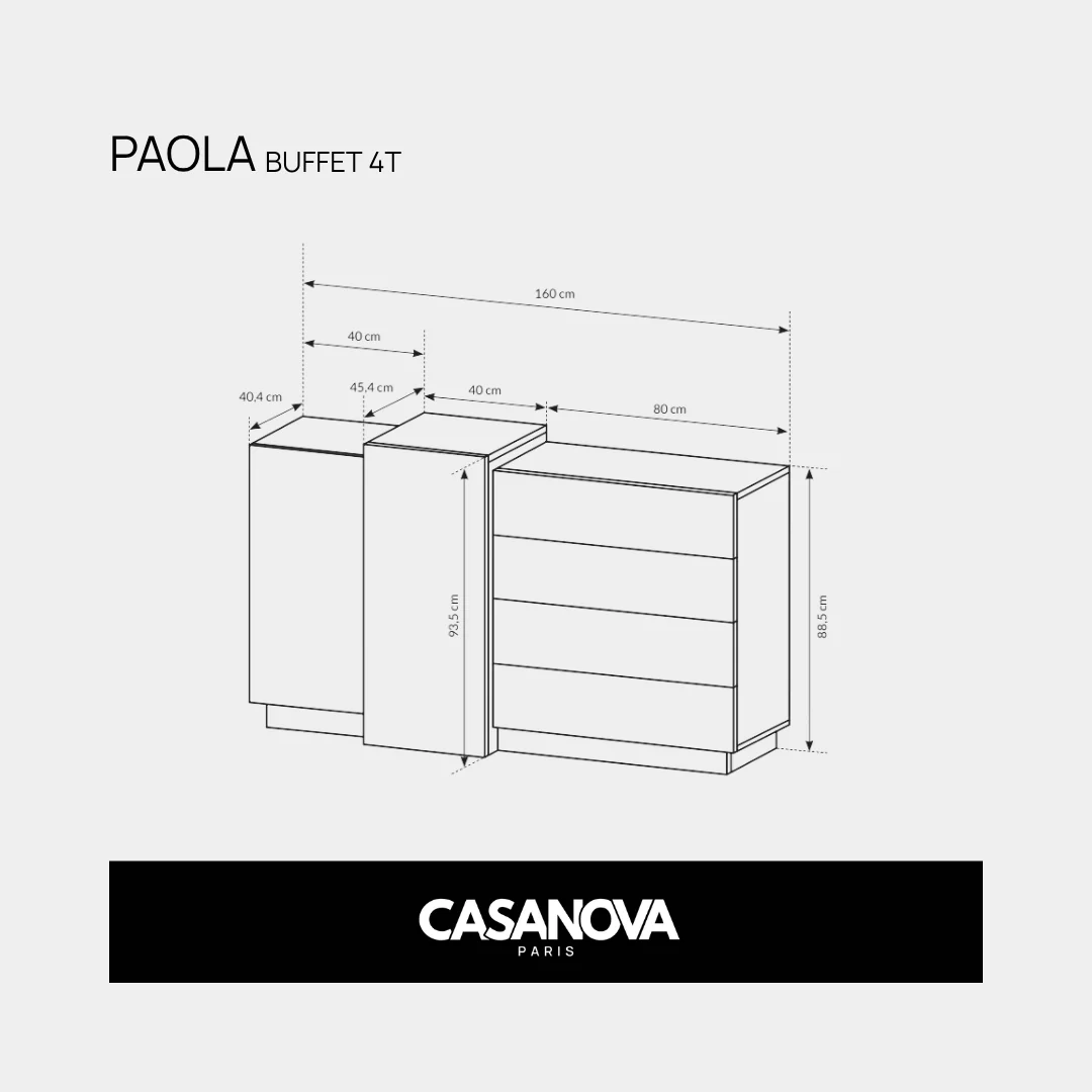 PAOLA - BUFFET 4 TIROIRS - Image 7